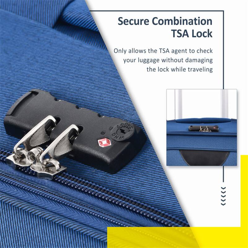 Secure Combination TSA Lock  
Only allows the TSA agent to check your luggage without damaging the lock while traveling