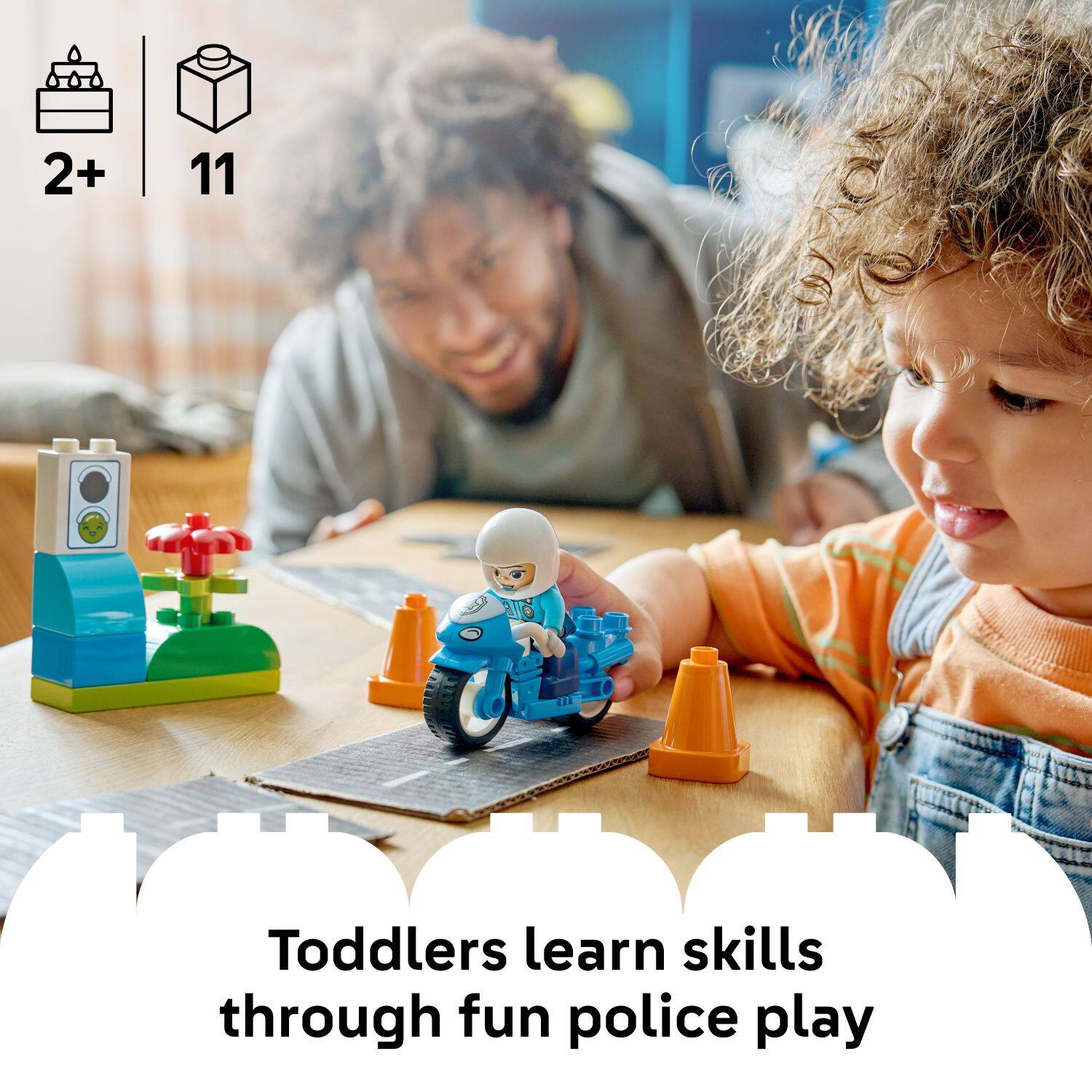 2+ 11  
Toddler learn skills through fun police play