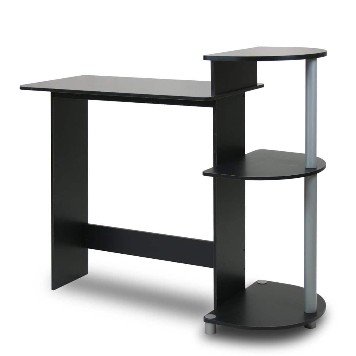 SlickBlue - Contemporary Computer Desk in Black and Grey Finish for Home Office - Black, Grey