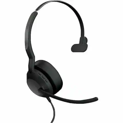Front. Jabra - Jabra Evolve2 50 Headset - Microsoft Teams Certification - Mono - USB Type C, USB Type A - Wired/Wireless - Bluetooth - Blue.