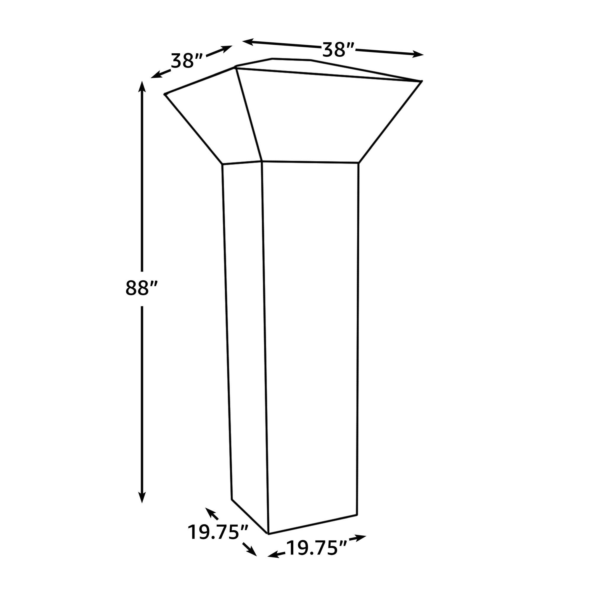 The text on the image reads "38" 38" 88" 19.75" 19.75". This is grouped as "38" 38" 88" 19.75" 19.75" and corrected to "38" 38" 88" 19.75" 19.75".