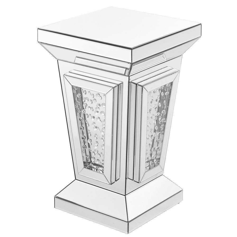 Back. Elegant Decor - 15 inch Crystal End Table In Clear Mirror Finish - Clear.