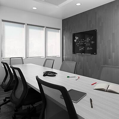 Alt View 3. TRU RED - Tempered Glass Dry Erase Board, 4' x 3' - Black.