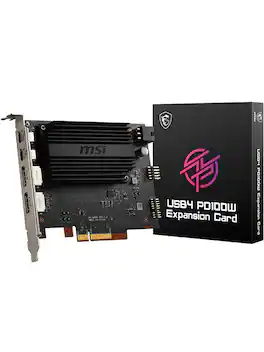 MSI - USB4 PD100W PCIe 4.0 x4 Expansion Card Featuring USB4 40Gbps High‑Speed Ports and DisplayPort 1.4 Support