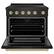 Angle. ZLINE - 36 in. Wide 5 Elements Autograph 5.2 cu. ft. Paramount Freestanding Induction Range in Black Steel with Bronze Accents - Black Stainless Steel.