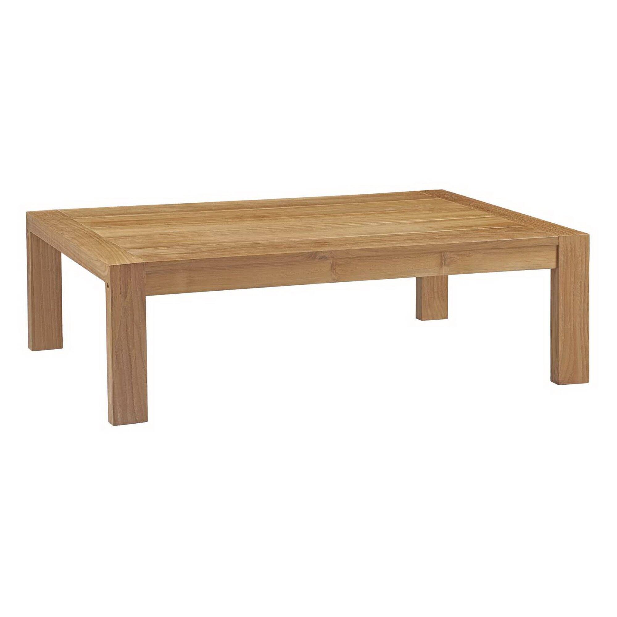 Angle. Modway - Upland Outdoor Patio Wood Coffee Table by Modway - Natural.