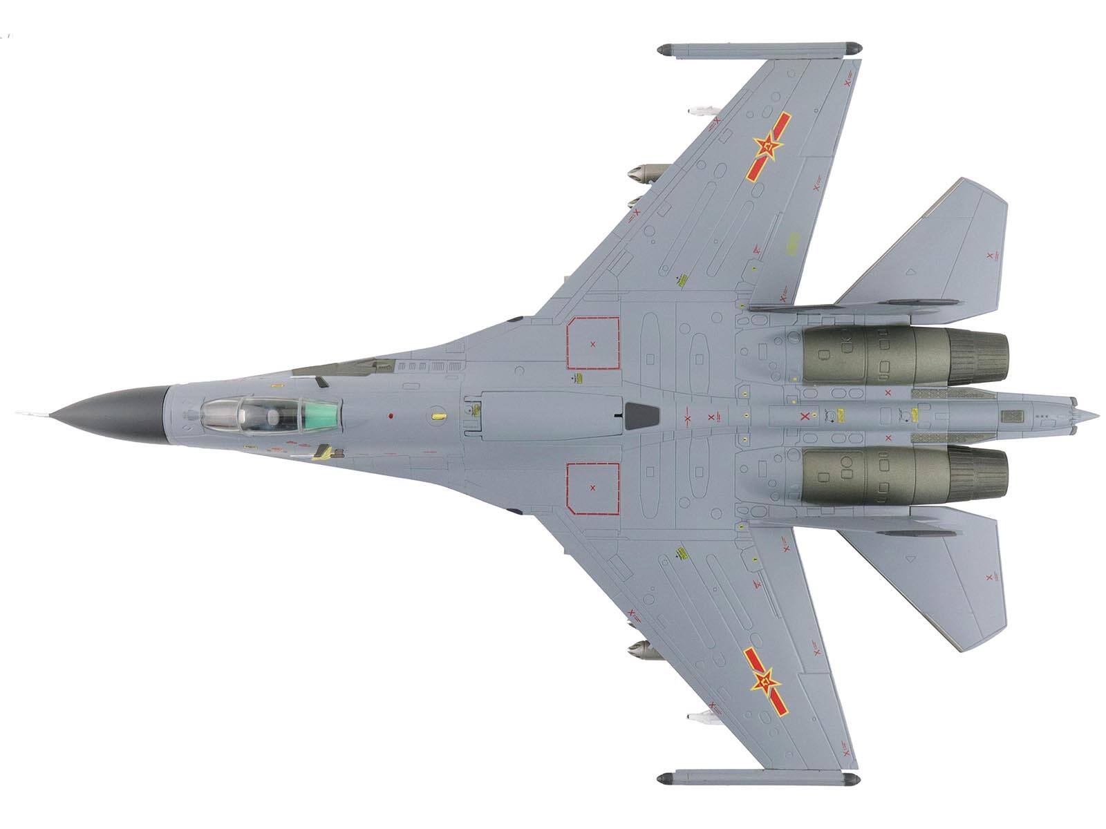 Alt View 2. Hobby Master - Shenyang J-11A Fighter Aircraft People's Liberation Army Air Force w/1/8 Scale Golden Helmet 1/72 Model by Hobby Master.
