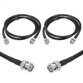 Unique Bargains - 2pcs KMR/LMR240 BNC Coaxial Cable, 50 Ohm, 3Ft, BNC M/M, Low-Loss Extension for RF Radio, Modem, Signal Generator - Black