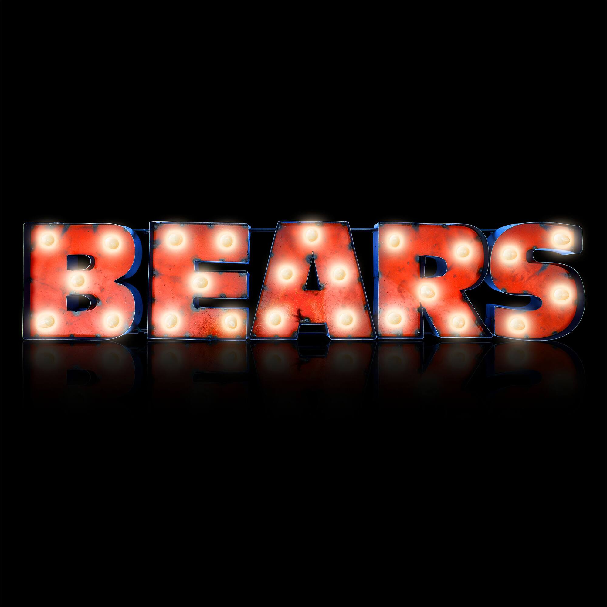 Alt View 1. Imperial - Chicago Bears 43.5'' x 8.75'' Lighted Recycled Metal Sign - Multicolor.