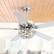 Angle. Breezary - 52-Inch Crystal Chandelier Ceiling Fan with 5 Reversible Blades, 6-Speed Remote, Timer, 5"/10" Downrod Mount - chrome and silver.