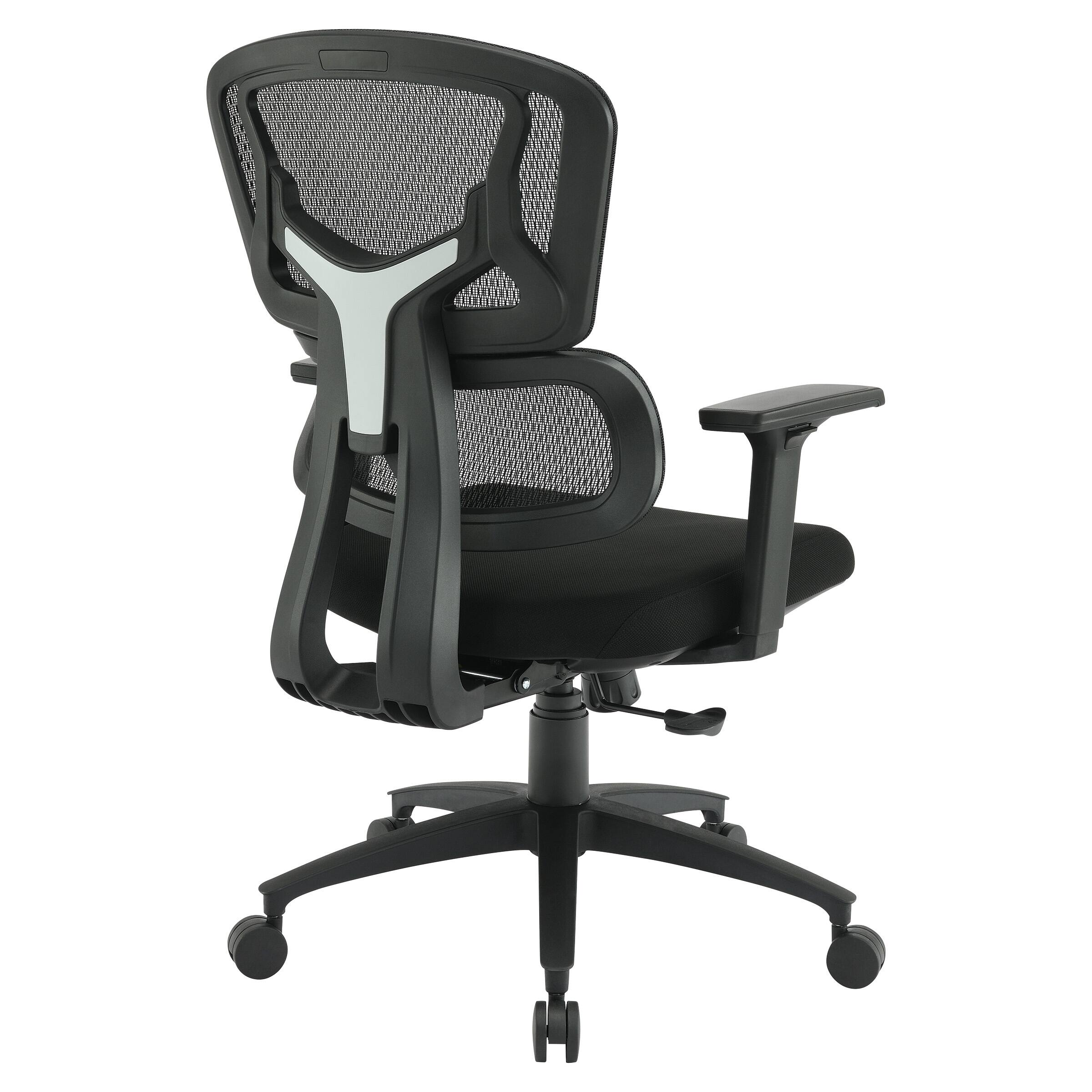 Alt View 11. OSP Home Furnishings - Mesh Back with Adjustable Arms on Nylon Base - Black.