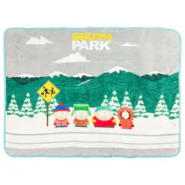 Silver Buffalo - South Park Bus Stop 45 x 60 Inch Fleece Throw Blanket - Green