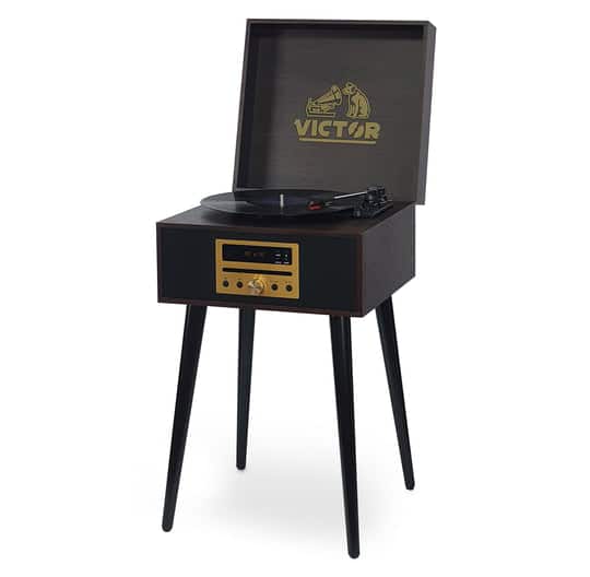 Victor Audio - Victor Newbury 8-in-1 Wood Music Center - Espresso