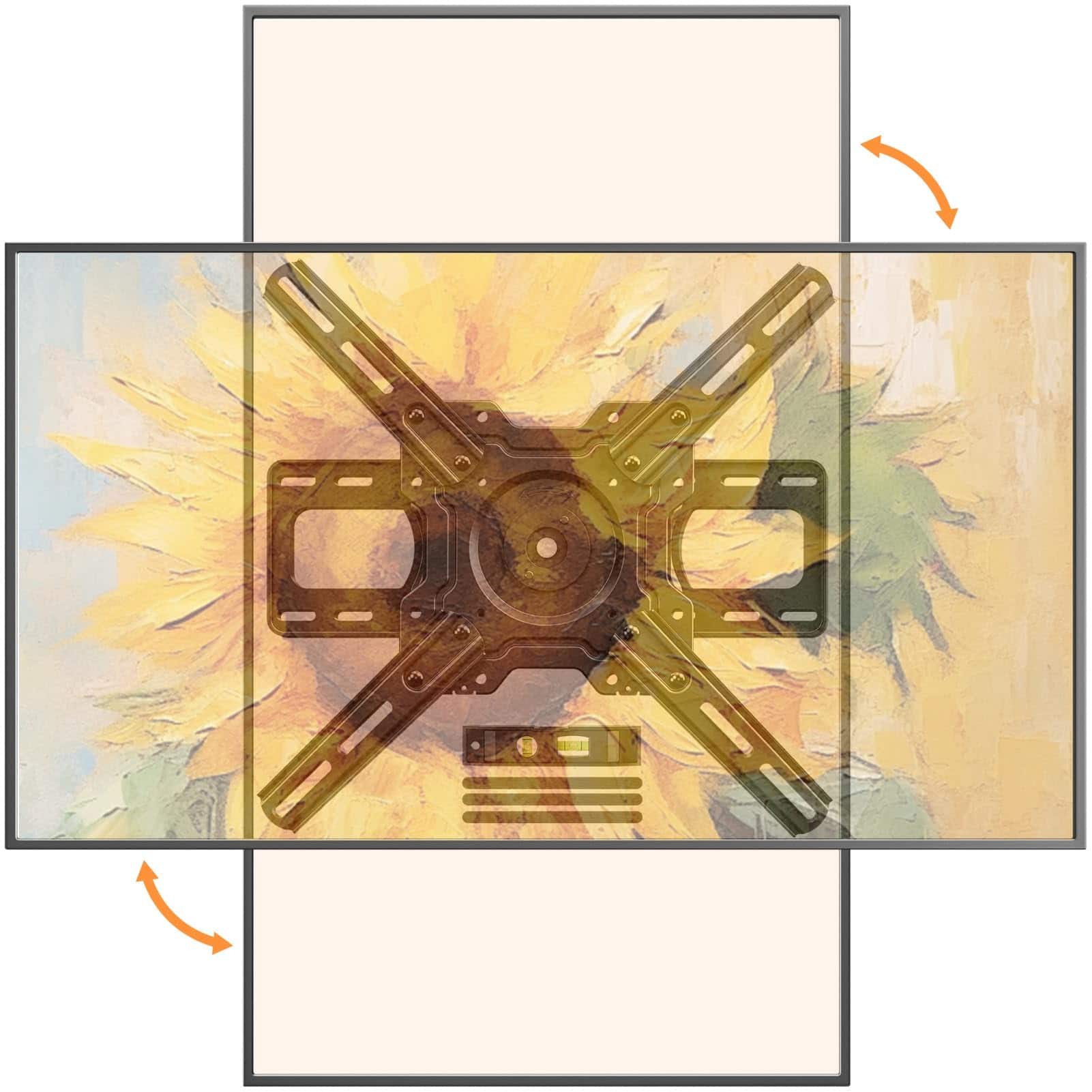 Earthley Blooms - Ultra Slim Tv Wall Mount Tvs Low Profile Full Moiton Bracket Swivel Tilt Max Vesa Holds Up s Fits 16 Wood - 1.1" Ultra Slim Rotate