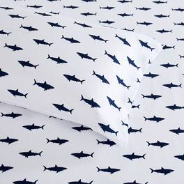 Sweet Home Collection - Kids' Printed Classic & Bright Ultra Soft Microfiber Sheet Sets - Full - Sharks