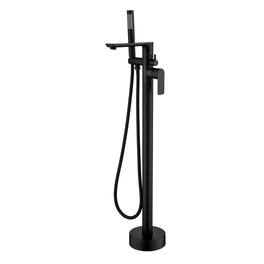 Boyel Living - Freestanding Bathtub Faucet Solid Brass 360° Swivel 60-Inch Hose Aerated Spout cUPC - Matte Black