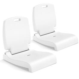 Gymax - 2PCS Poolside Chairs for Edge of Pool Foldable Outdoor Pool Chair - White