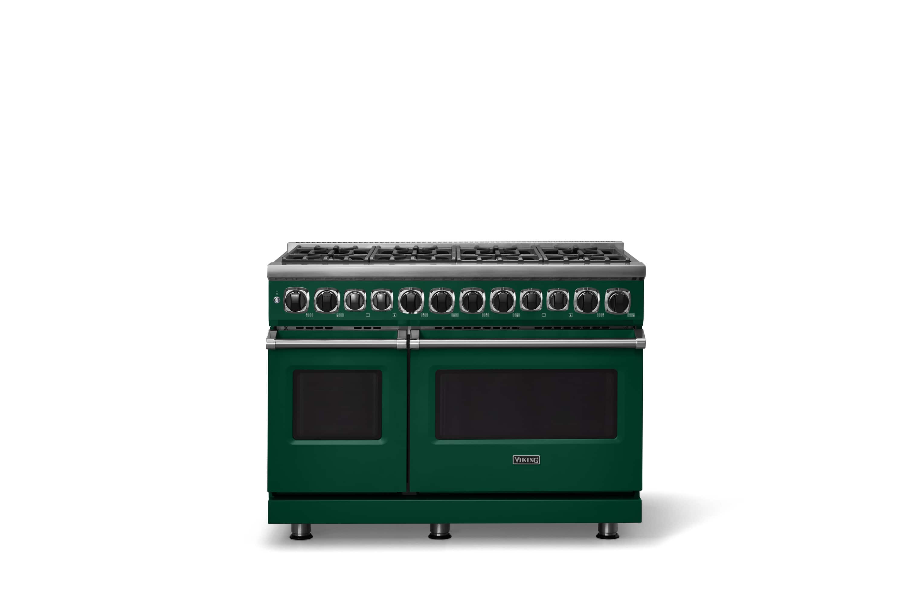 Front. Viking - 48 in. Wide 8 Burner Dual Fuel Sealed Burner Range - Ivy.