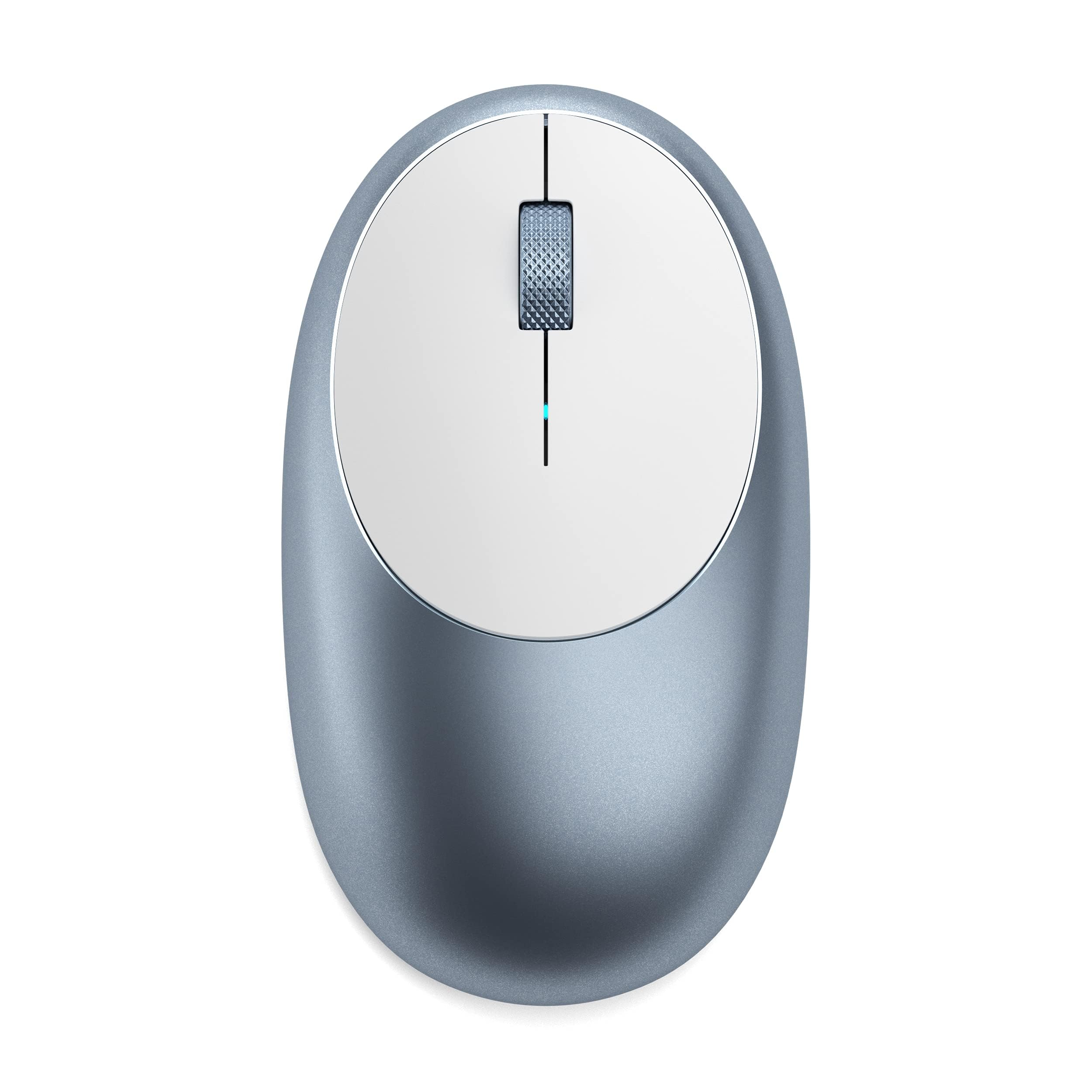 Front. Satechi - M1 Wireless Mouse with Rechargeable Type C Port, Bluetooth Mouse for MacBook, Mac Pro, iMac, Mac Mini, iPad, and Windows - Blue.