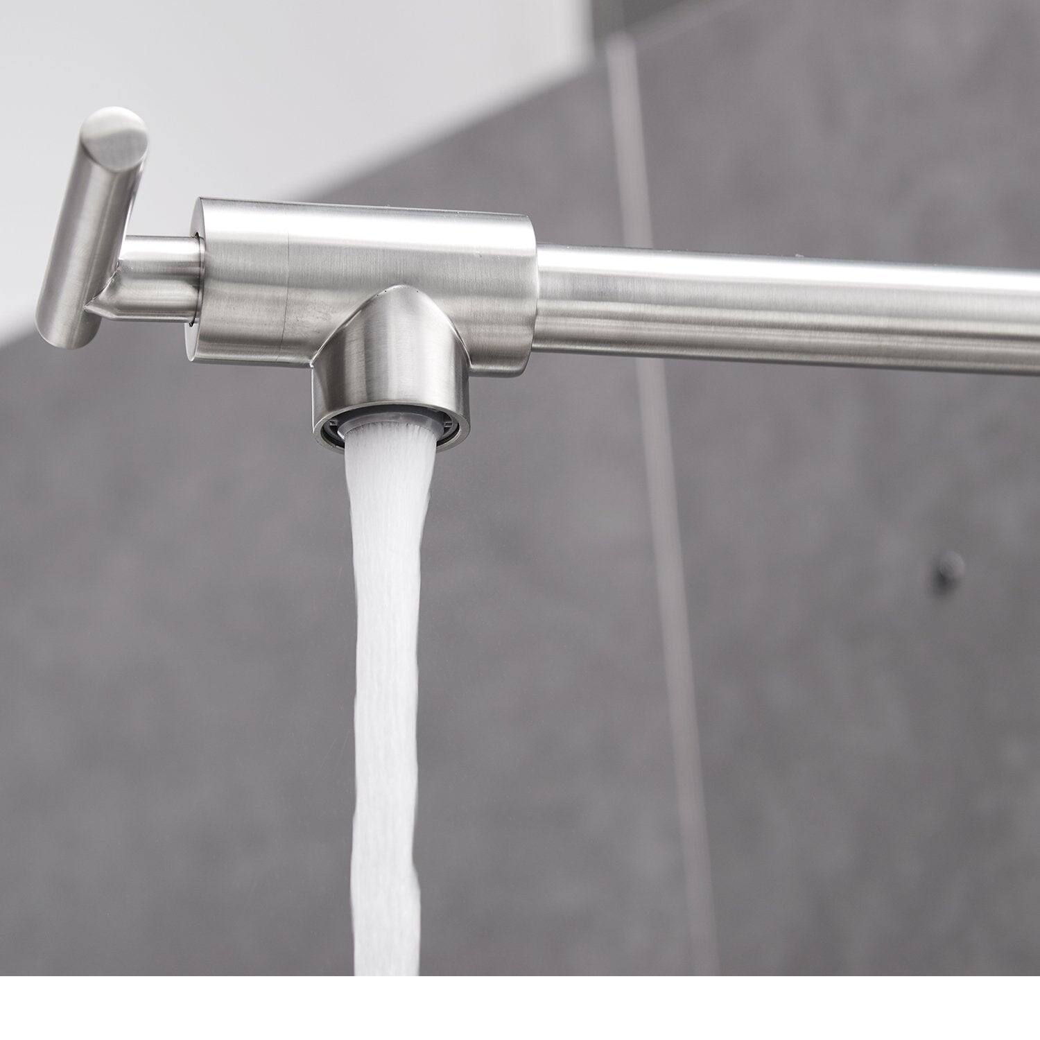 Alt View 5. Boyel Living - Brass Wall Mount Pot Filler Faucet in Brushed Nickel - Brushed Nickel.