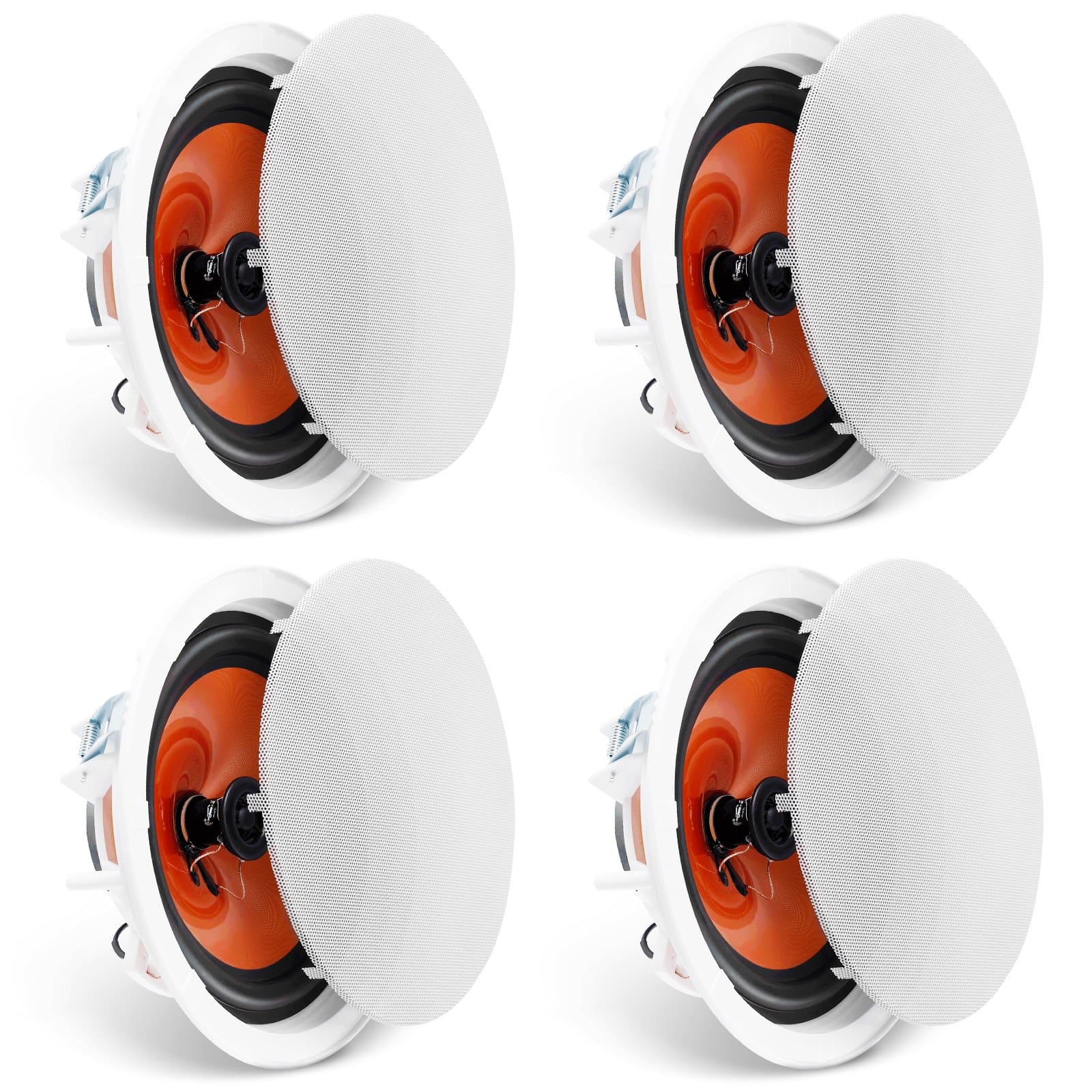 Glintex - 4PCS 8 Inch In Ceiling Speakers 100W Flush Mount In Wall Speaker System 8Ω 89dB for Home Kitchen Living Room Use