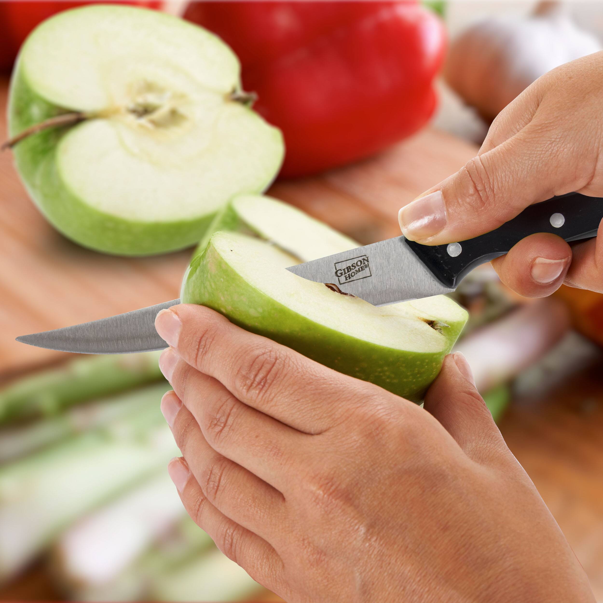 Alt View 1. Gibson - Gibson Home Wildcraft 10 Piece Cutlery Set with Wooden Cutting Board - Black.