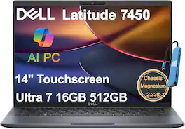 Dell - Upgraded - Latitude 7450 14" QHD+ Touchscreen Laptop - Intel Core Ultra 7 - 16GB RAM - 512GB SSD - Thunderbolt 4 - Windows 11 Pro - Blue