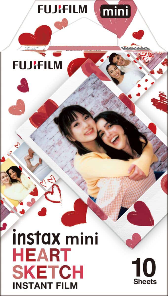 Fujifilm - Instax Mini Heart Sketch Film - Instant Print Cam
