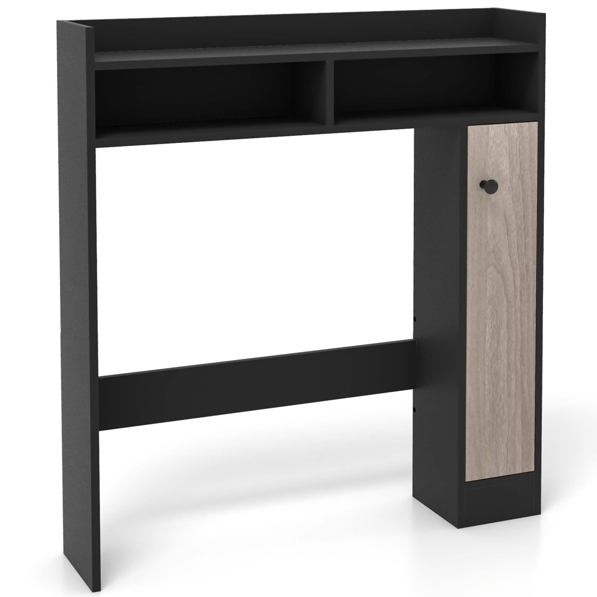 Alt View 9. Costway - Costway Over the Toilet Bathroom Cabinet Floor Storage Organizer with Adjustable Shelves Black - Black.