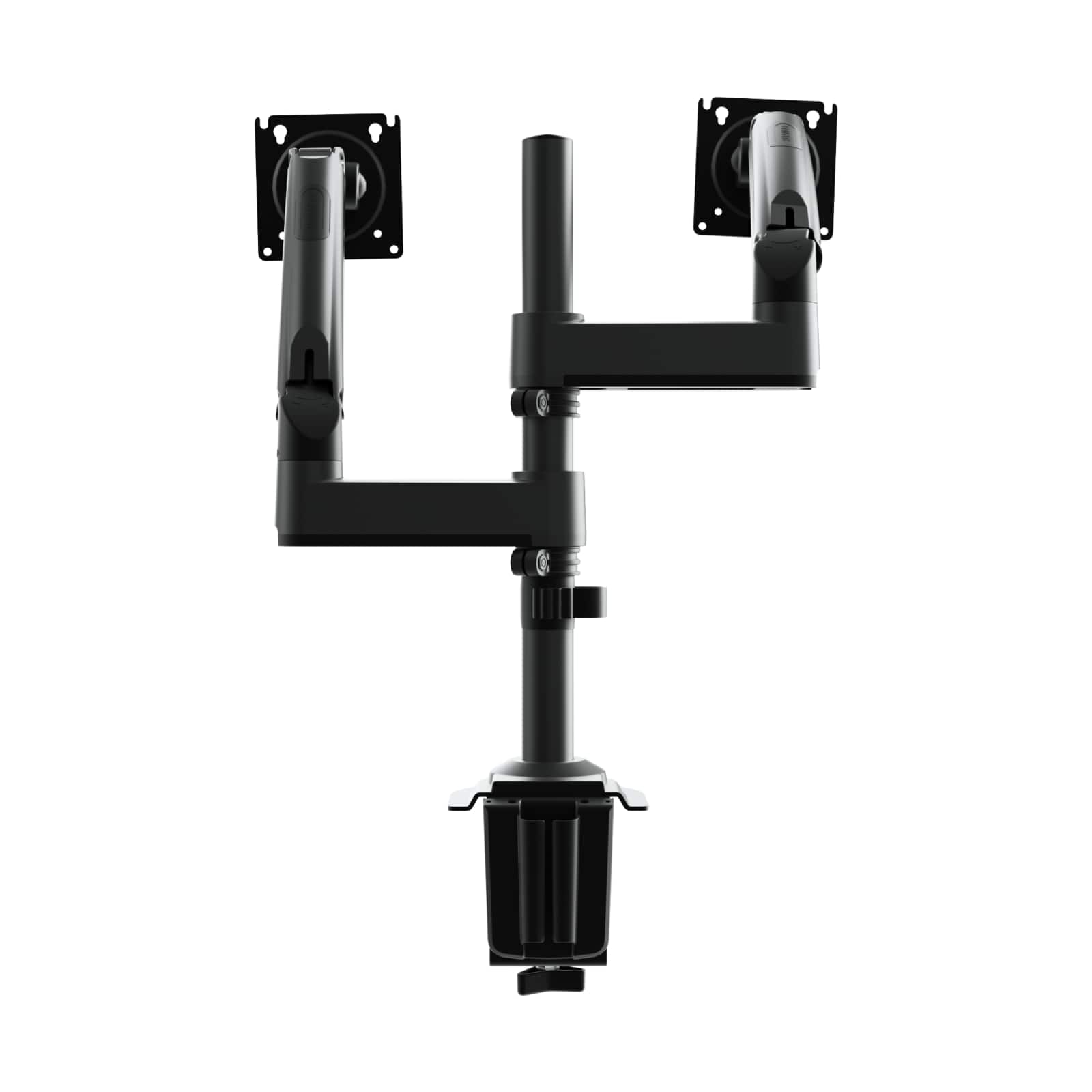 Alt View 11. HUANUO - Dual Monitor Desk Mount with Gas Spring Arms and Height Adjustable Column - Black.