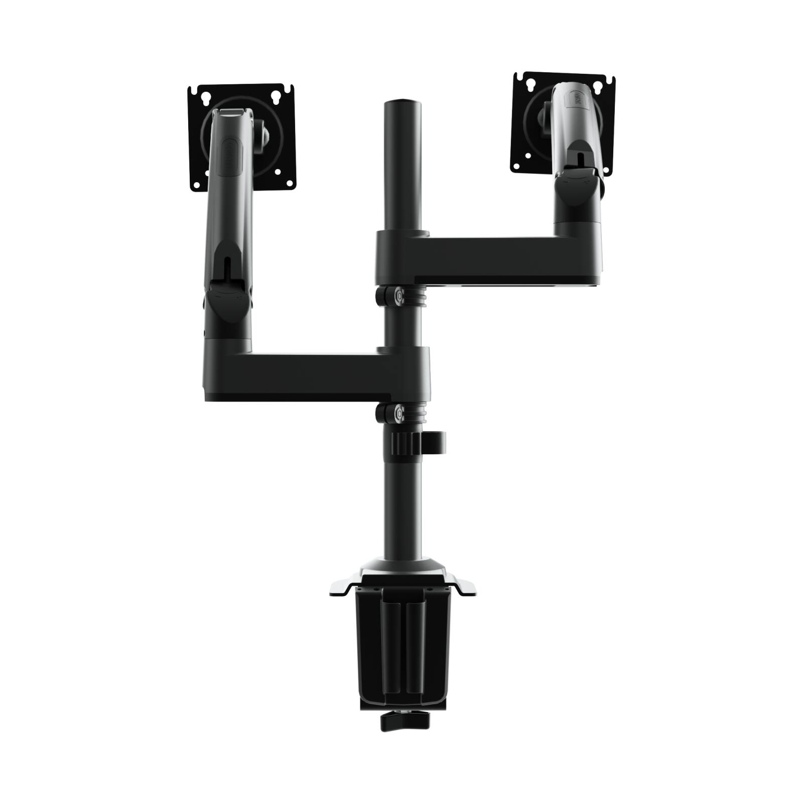 Alt View 11. HUANUO - Dual Monitor Desk Mount with Gas Spring Arms and Height Adjustable Column - Black.