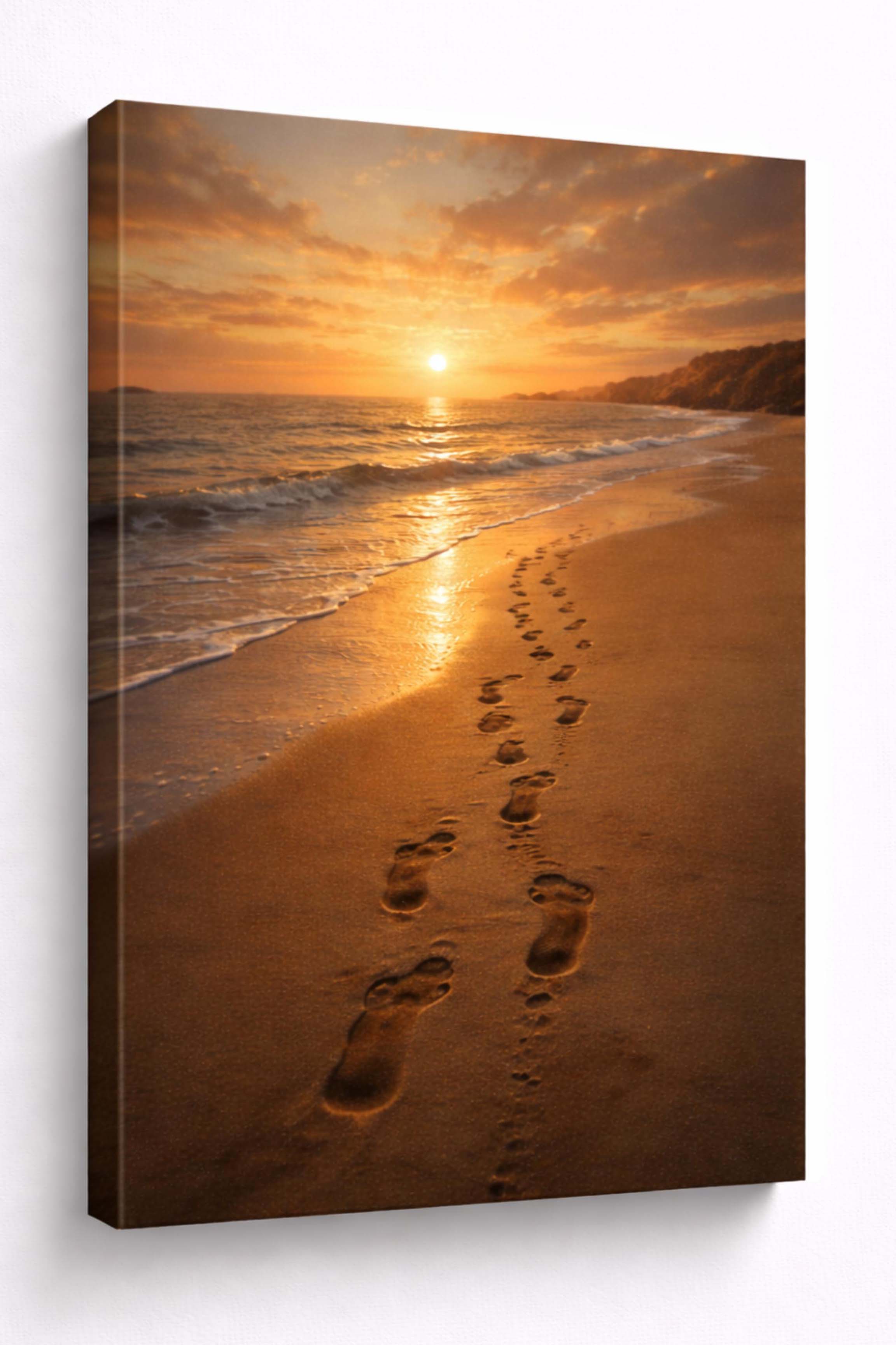 Front. FC Design - Large Golden Color Journey Canvas 24x36" Ready-to-Hang Religious Art Painting Home Wall Decor Gift - MultiColor.