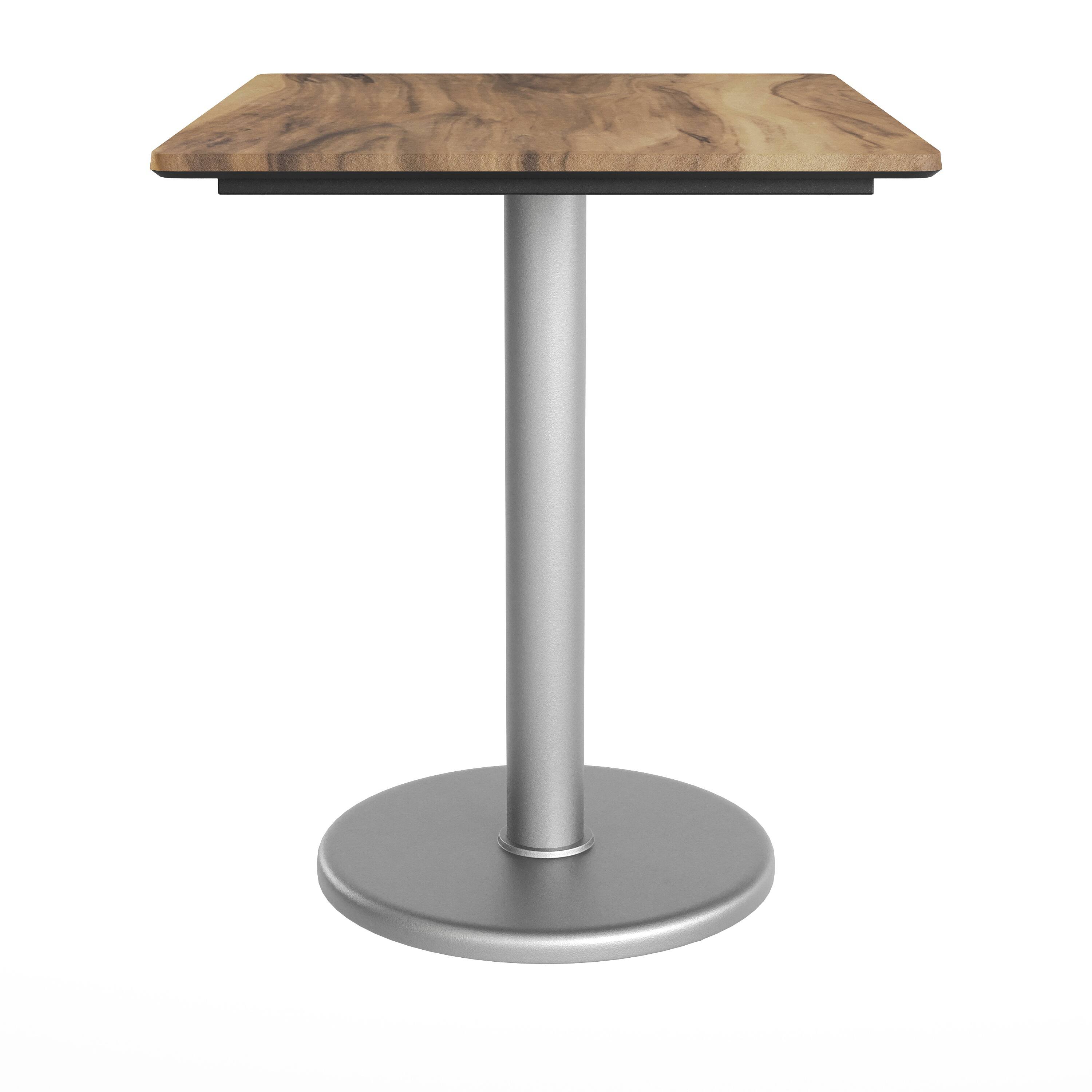Alt View 7. Emma + Oliver - PureShield Indoor Outdoor Tabletop with Seam-Free Surface Innovation and Cast Iron Bistro Table Base - Natural/Silver Base.