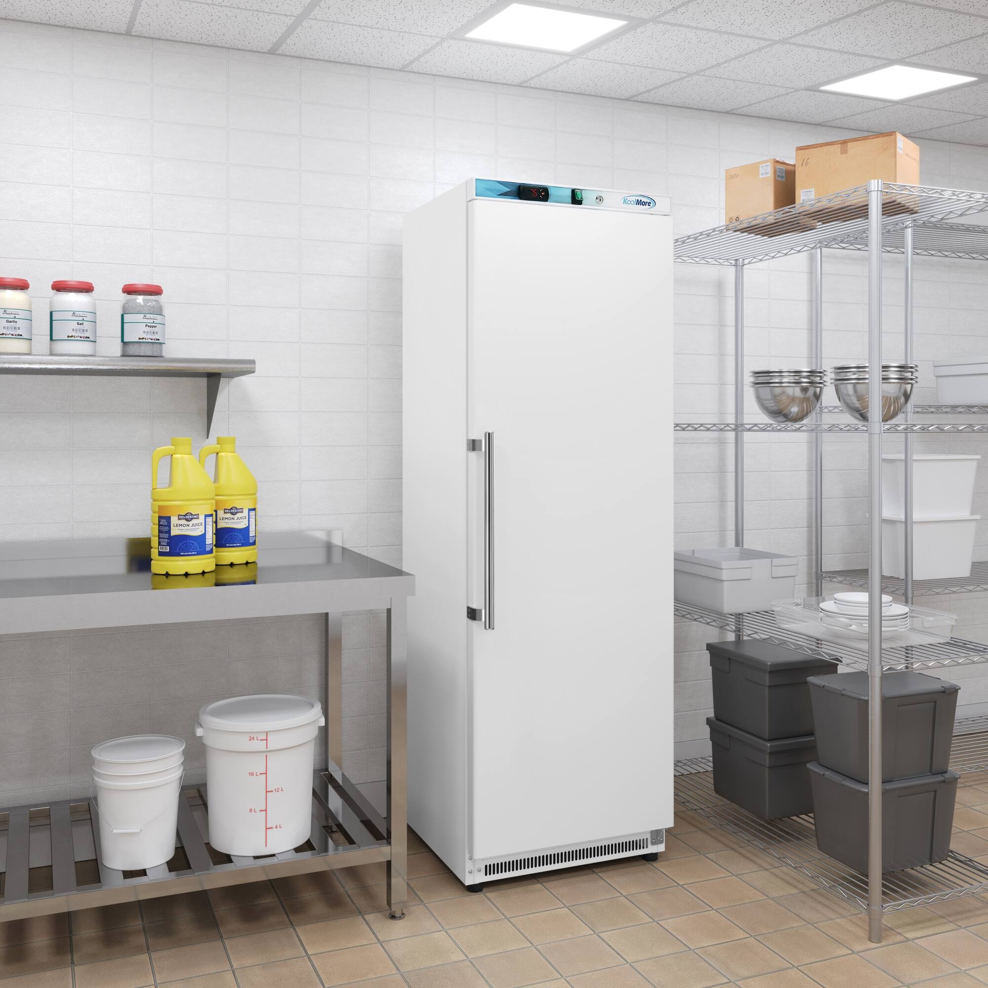 Alt View 3. Koolmore - 12 Cu. ft. Commercial Reach in Freezer in White Manual Defrost (KM-FMD12WH) - White.