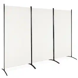 Costway - 3-Panel Room Divider Folding Privacy Partition Screen for Office Room - White