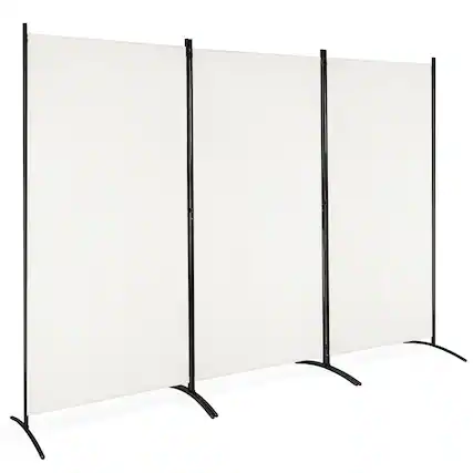 Front. Costway - Costway 3-Panel Room Divider Folding Privacy Partition Screen for Office Room - White.