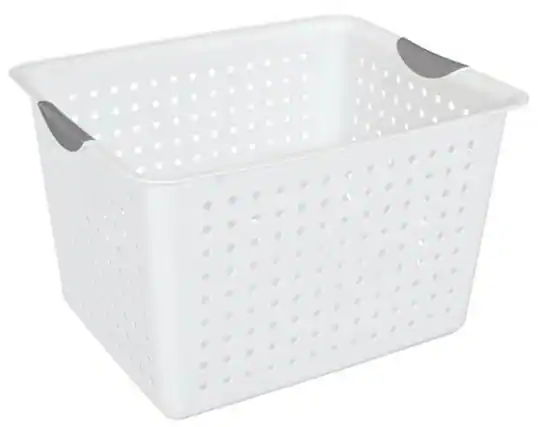Front. Sterilite - Sterilite Deep & Medium Ultra Plastic Storage Bin Organizer Basket Pair (6 Pack).