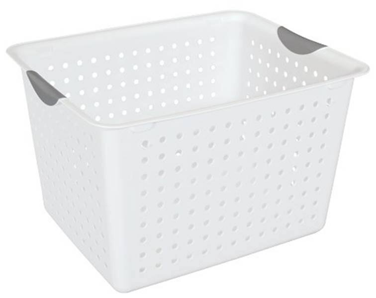 Front. Sterilite - Sterilite Deep & Medium Ultra Plastic Storage Bin Organizer Basket Pair (6 Pack).