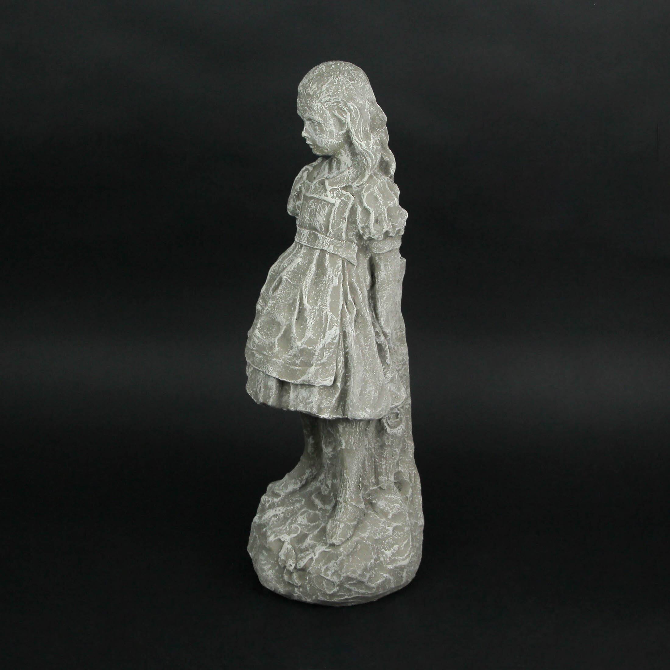 Alt View 4. Things2Die4 - Alice in Wonderland Light Gray Finish Statue 19.5 Inches High-CEMENT - Grey.