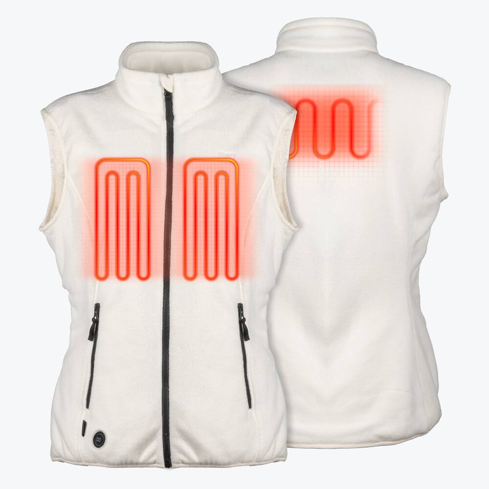 Alt View 1. Mobile Warming - Women's Trek 2.0 Heated Fleece Vest - Cream.
