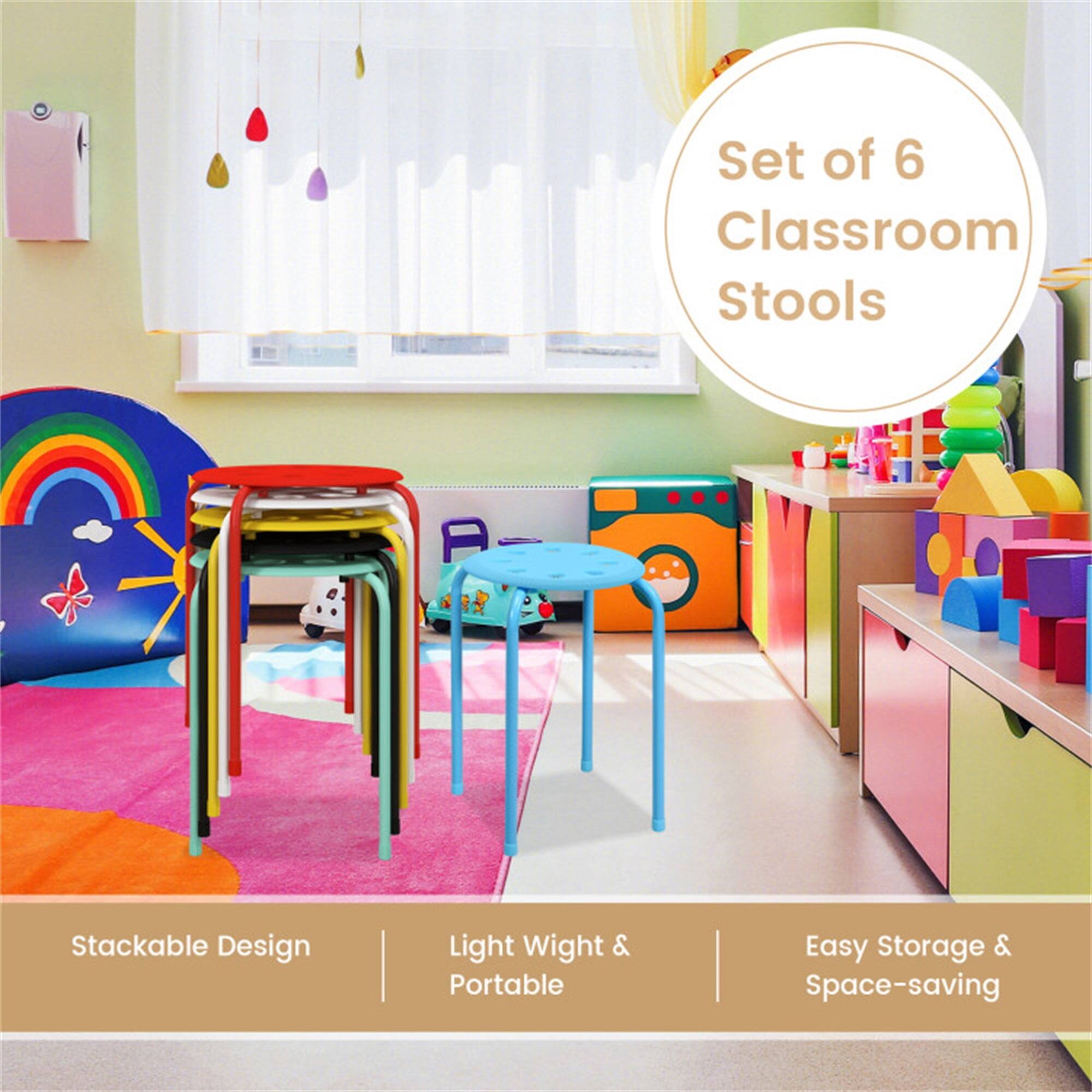 Set of 6 Classroom Stools

- Stackable Design
- Light Weight & Portable
- Easy Storage & Space-saving