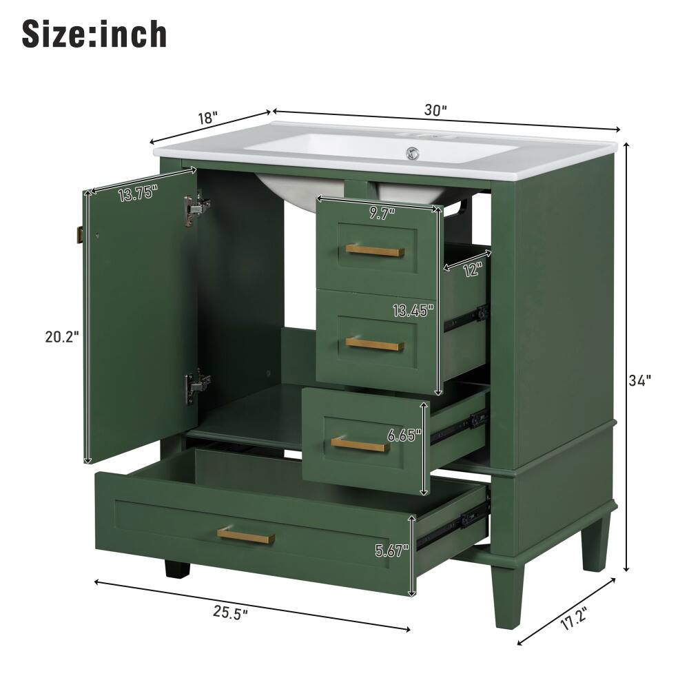 Size: inch  
18" 30" 13.75" 9.7" 12" 20.2" 13.45" 34" 6.65" 5.67" 25.5" 17.2"