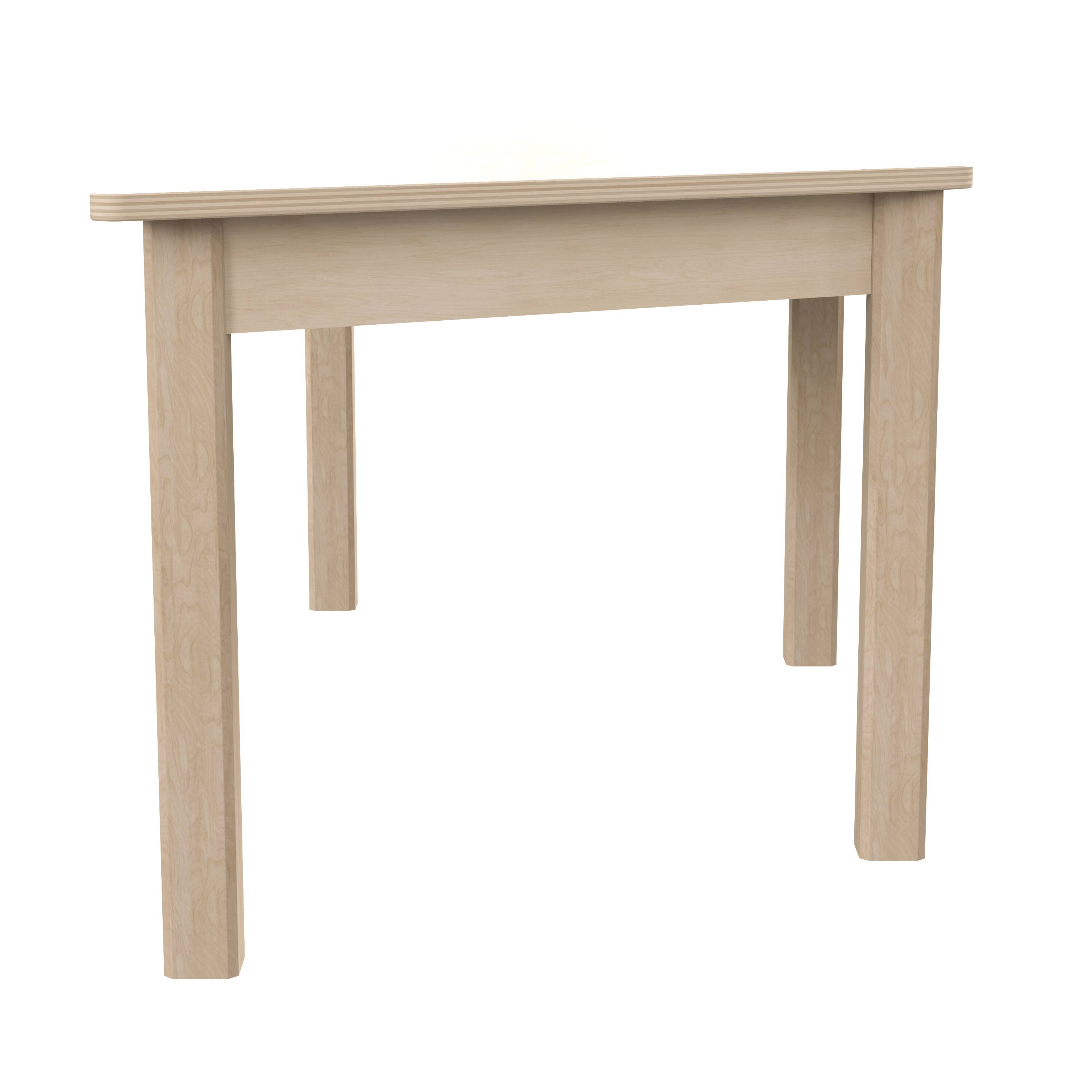 Left. Flash Furniture - Bright Beginnings Commercial Grade Wooden Trapezoid Preschool Classroom Activity Table, (20.75"W x 47.25"D x 18"H), Beec - Natural.