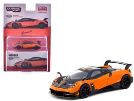Pagani Huayra BC Arancio Saint Tropez "Global64" Series 1/64 Diecast Model by Tarmac Works - Orange and Black