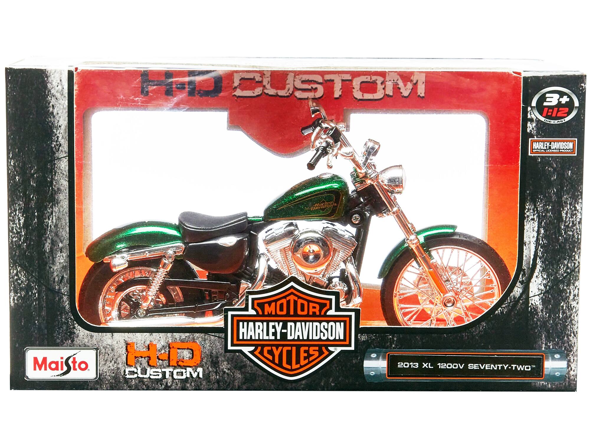 PFD I CUSTOM 3+ 1:12 SHEEANT HARLEY-DAVIDSON OFFICIAL a PEEKET Maisto to MOTOR HARLEY-DAVIDSON H-D SYCLES CUSTOM 2013 XL 1200V SEVENTY-TWO