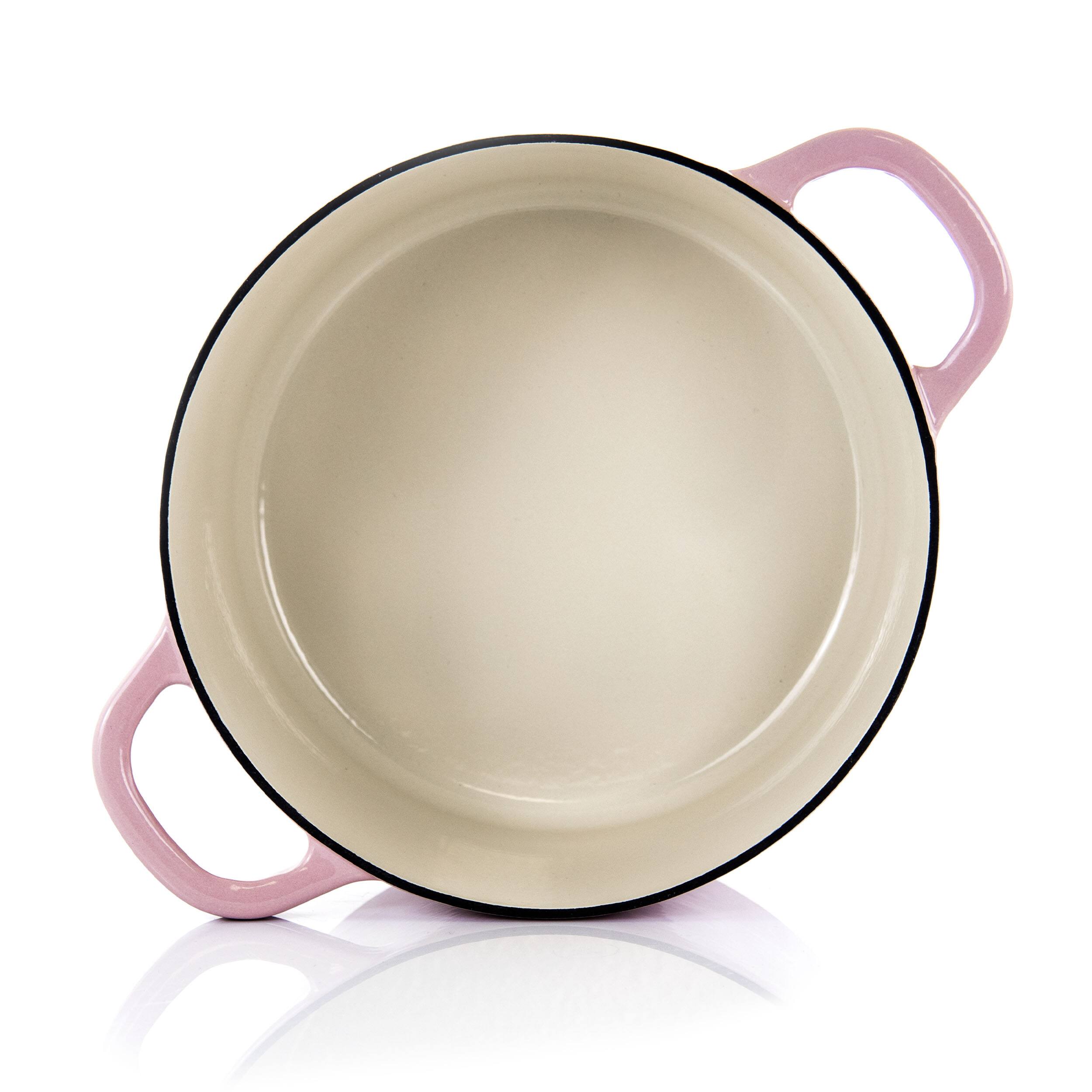 Alt View 9. Crockpot - Crock-Pot Artisan 2 Piece 7 Quarts Enamled Cast Iron Dutch Oven in Blush Pink - Blush Pink.