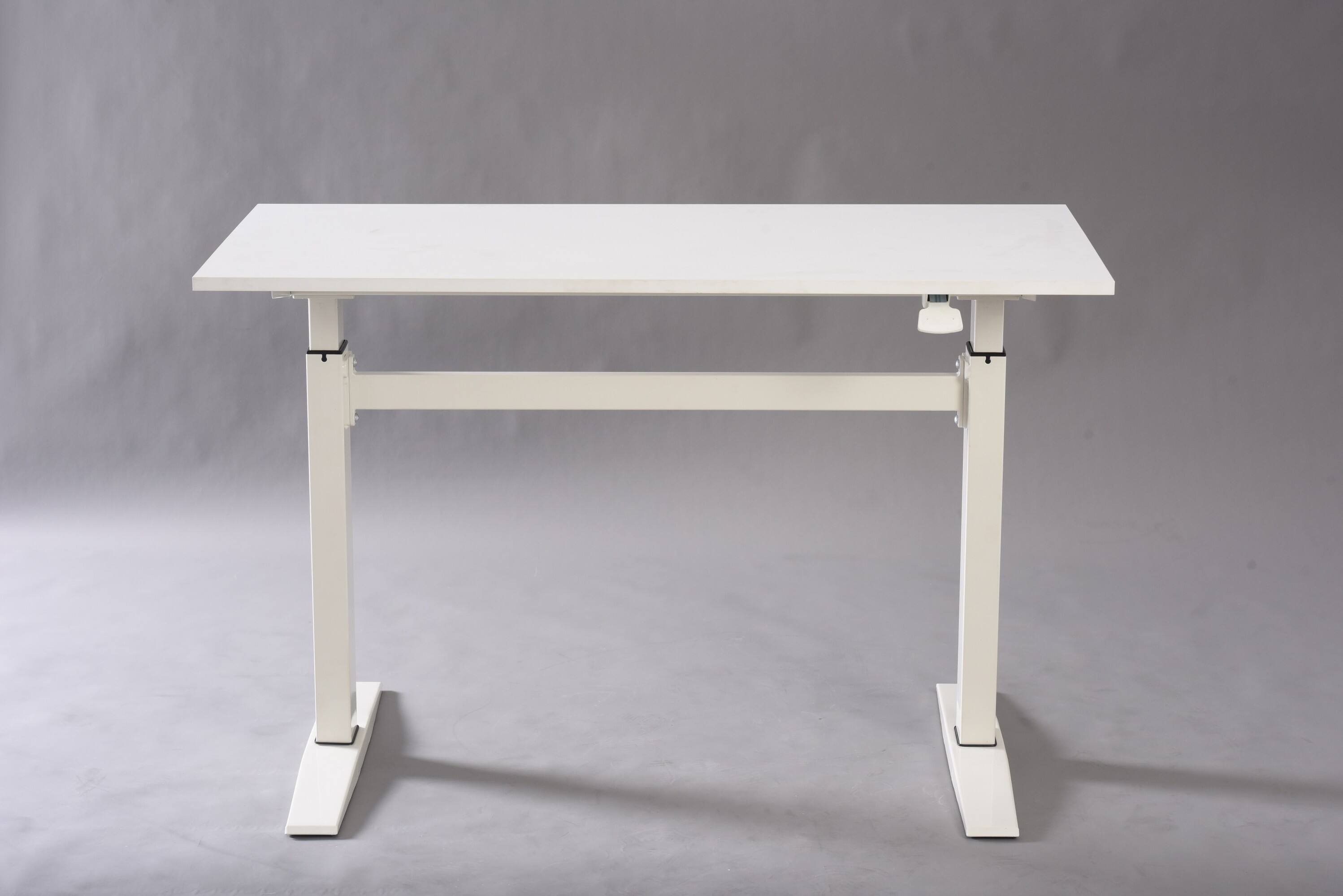 Alt View 8. Glintex - 47'' Standing Desk with Manual Height Adjustment 29.3''-43.3'', Spacious Surface and Sturdy Steel Frame - White.