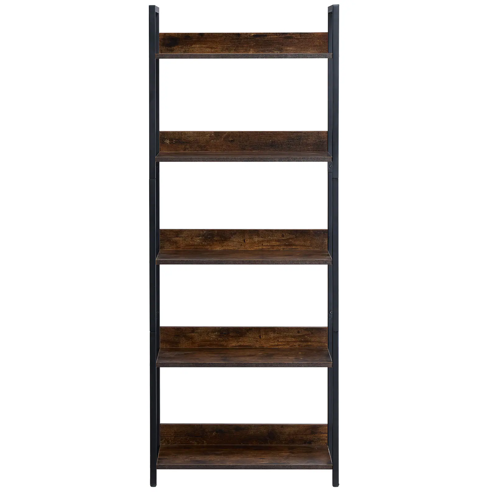 Alt View 5. VEVOR - Metal Bookshelf, 5-Tier Tall Industrial Bookshelf, Rustic Display Vintage Storage Bookcase with Open Shelves - Brown.