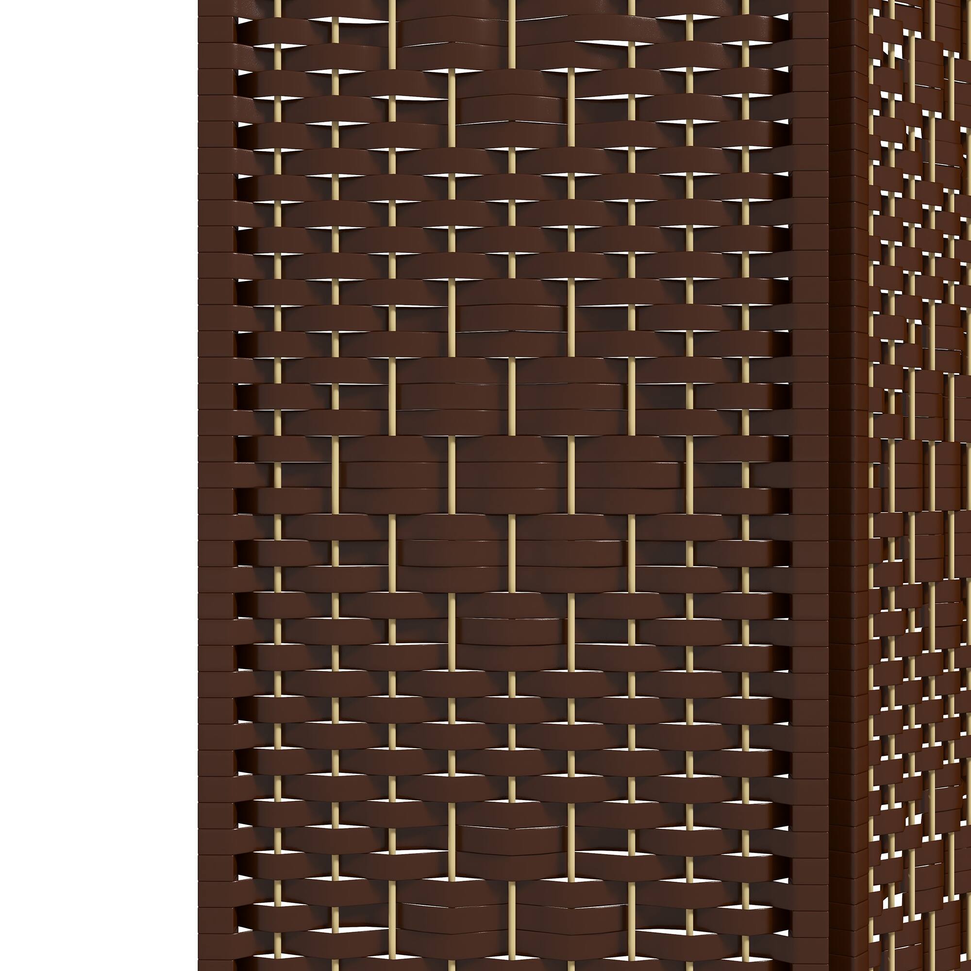 Alt View 7. Homcom - Room Divider, Folding Privacy Screen, Room Separator, Wave Fiber Freestanding Partition Wall Divider - Brown.