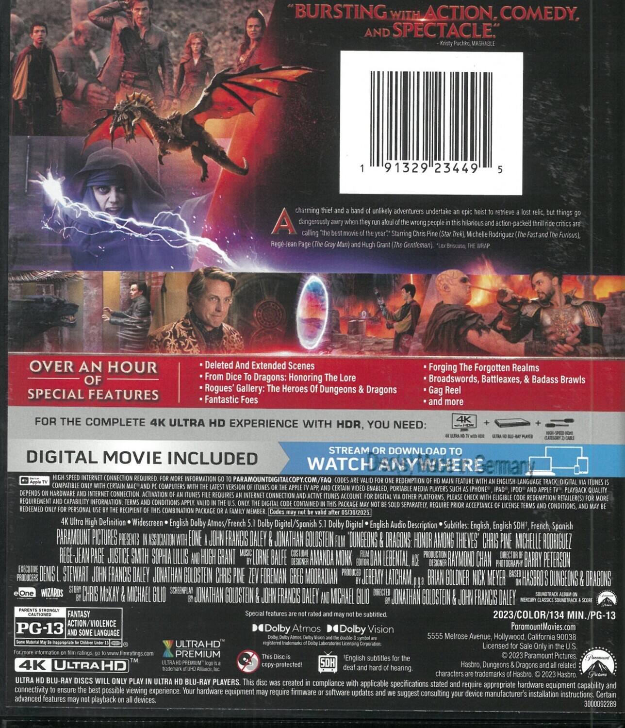 Alt View 1. Dungeons & Dragons: Honor Among Thieves   - 4K Blu-Ray.